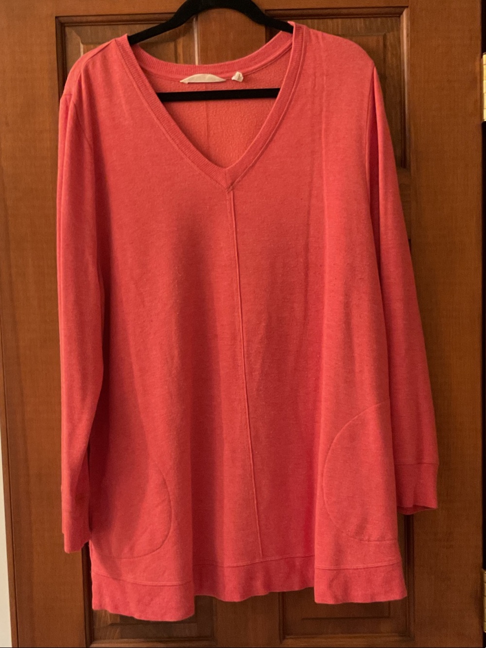 Soft Surroundings Coral V-Neck Tunic Top